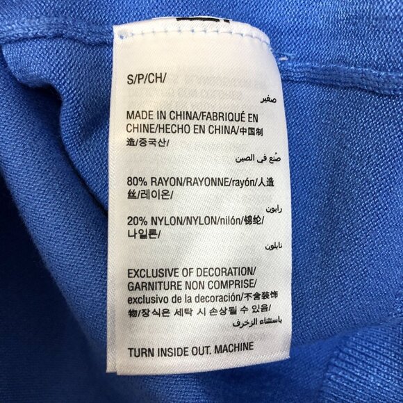 Charter Club Vtg Y2K Knit Cardigan Sweater Small Soutache Trim Baubles Blue - Picture 8 of 9